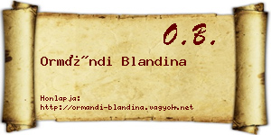 Ormándi Blandina névjegykártya